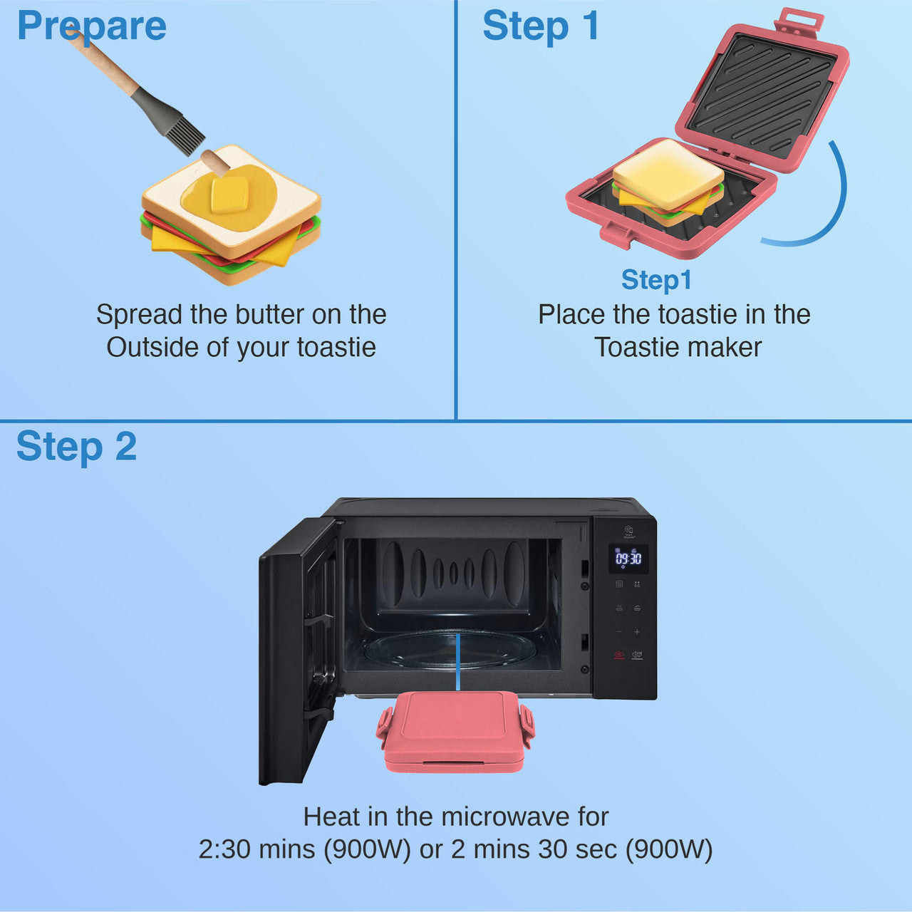 Laser Microwave Toastie Maker Flamingo Pink - Image 7