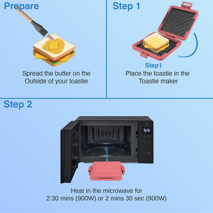Laser Microwave Toastie Maker Flamingo Pink - Image 7