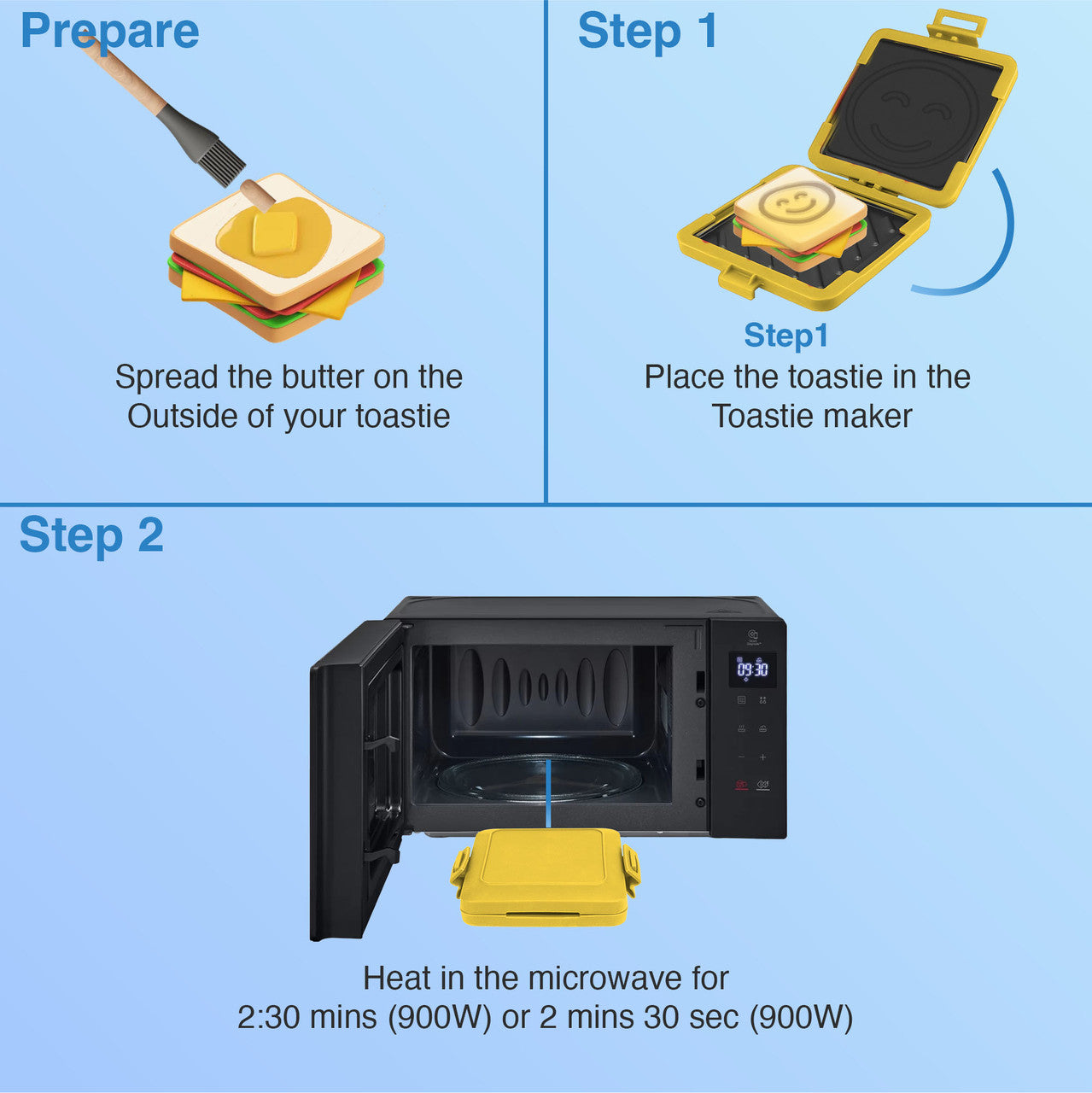 Laser Microwave Toastie Maker Smiley Face - Image 6