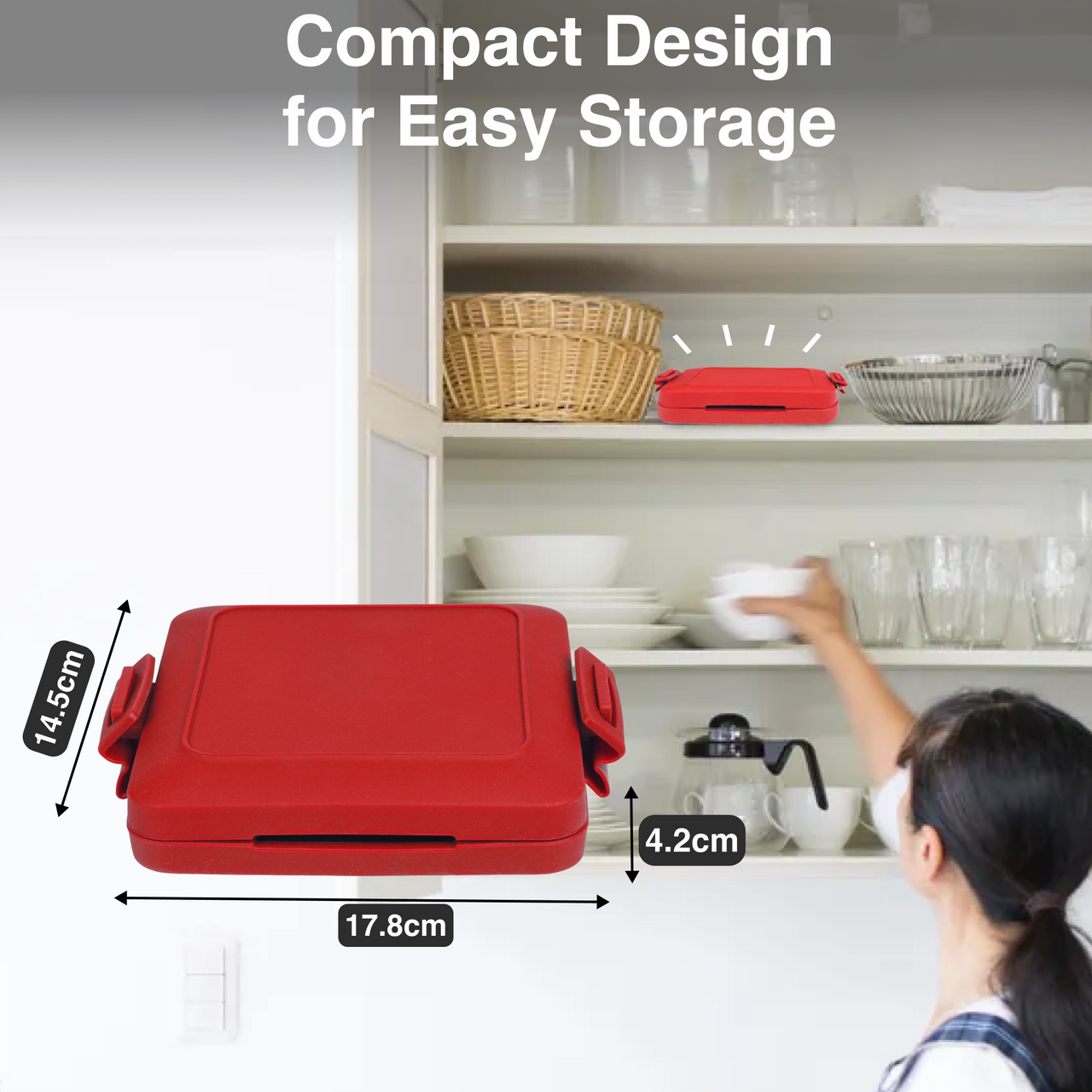 Laser Microwave Toastie Maker with Heatwave Tech Red - Image 3