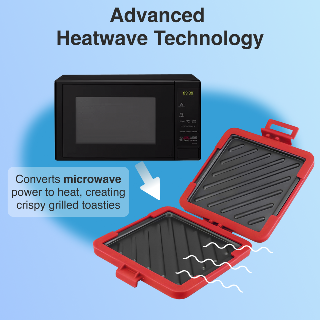 Laser Microwave Toastie Maker with Heatwave Tech Red - Image 4