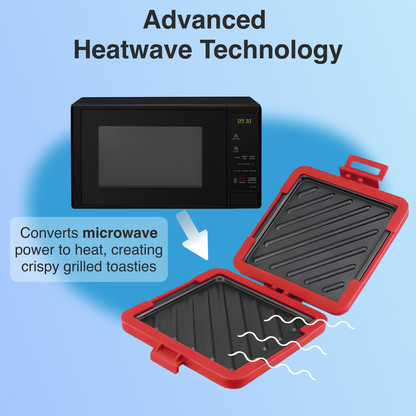 Laser Microwave Toastie Maker with Heatwave Tech Red - Image 4