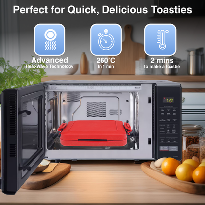 Laser Microwave Toastie Maker with Heatwave Tech Red - Image 6