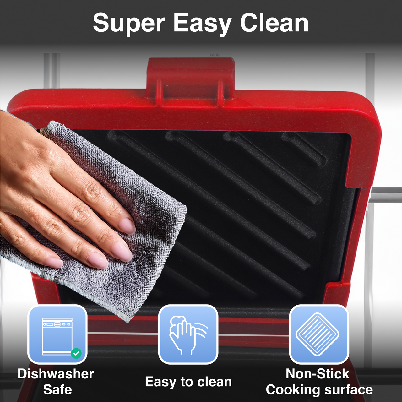 Laser Microwave Toastie Maker with Heatwave Tech Red - Image 7