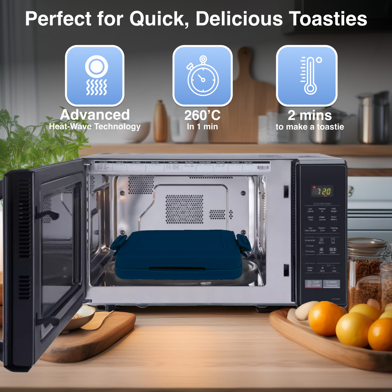 Laser Heatwave Tech Microwave Toastie Maker Blue - Image 5
