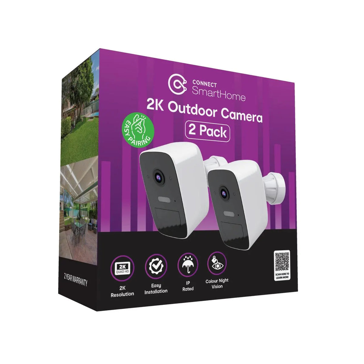 Connect 2K Outdoor Security Camera Twin Pack - Image 9