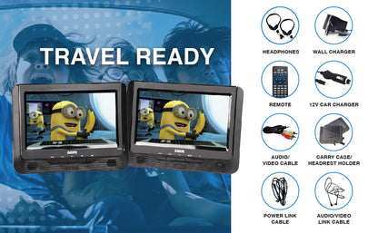 Laser 9 Inch Dual Screen DVD Player Black - Image 4