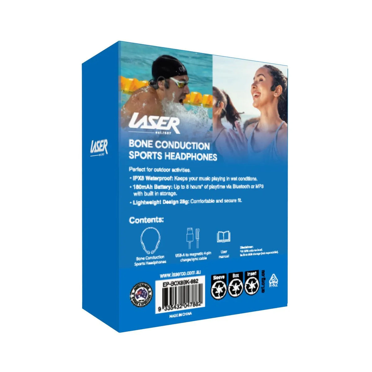Laser Bone Conduction Headphones for Swimming Black - Image 5