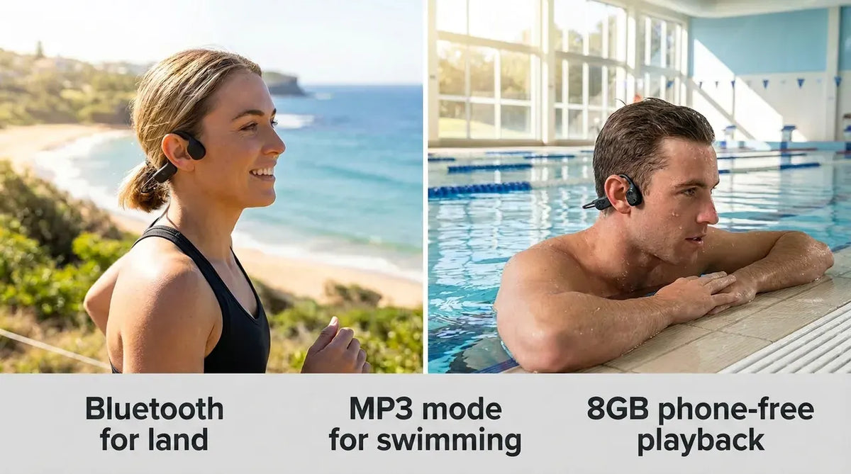 Laser Bone Conduction Headphones for Swimming Black - Image 6