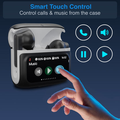Laser TWS Earbuds ANC with Touch Display Black - Image 2