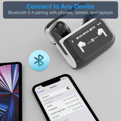 Laser TWS Earbuds ANC with Touch Display Black - Image 6