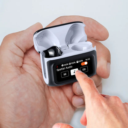Laser TWS Earbuds ANC with Touch Display Black - Image 7