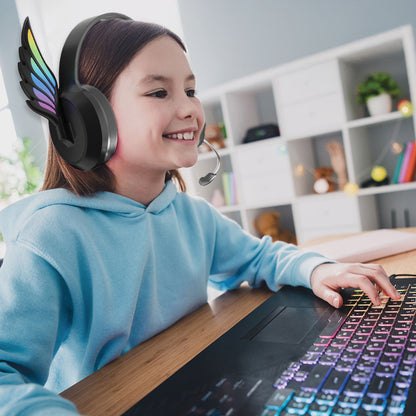 Laser Kids Angel Wings Headphones with Mic Black - Image 7