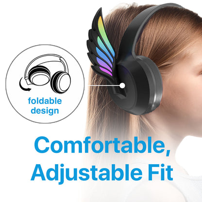 Laser Kids Angel Wings Headphones with Mic Black - Image 8