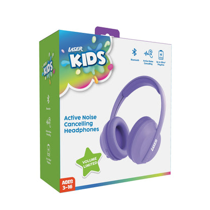 Laser Volume Limited ANC Kids Headphones Lilac - Image 8