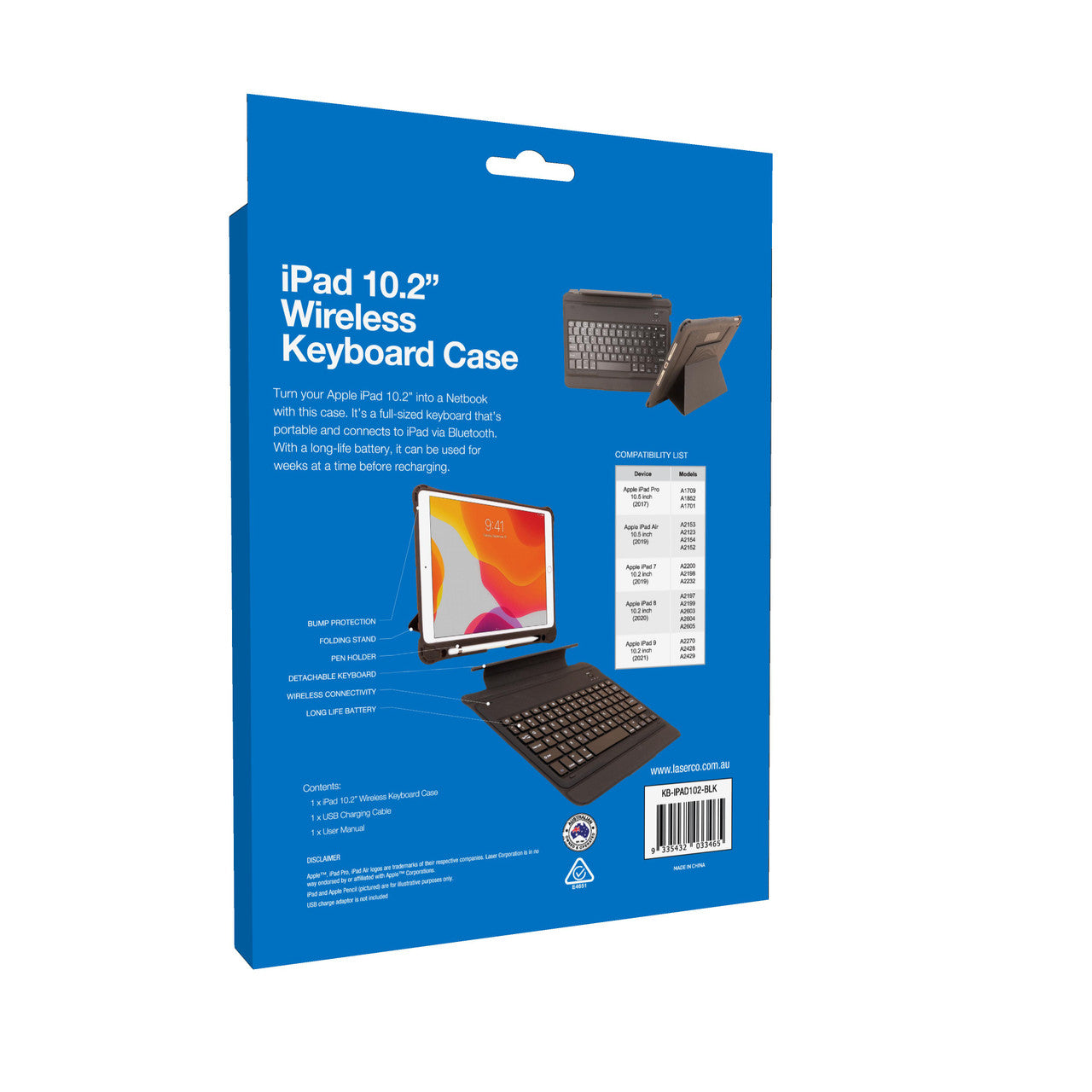 Laser iPad 10.2-inch Wireless Keyboard Case Black - Image 6