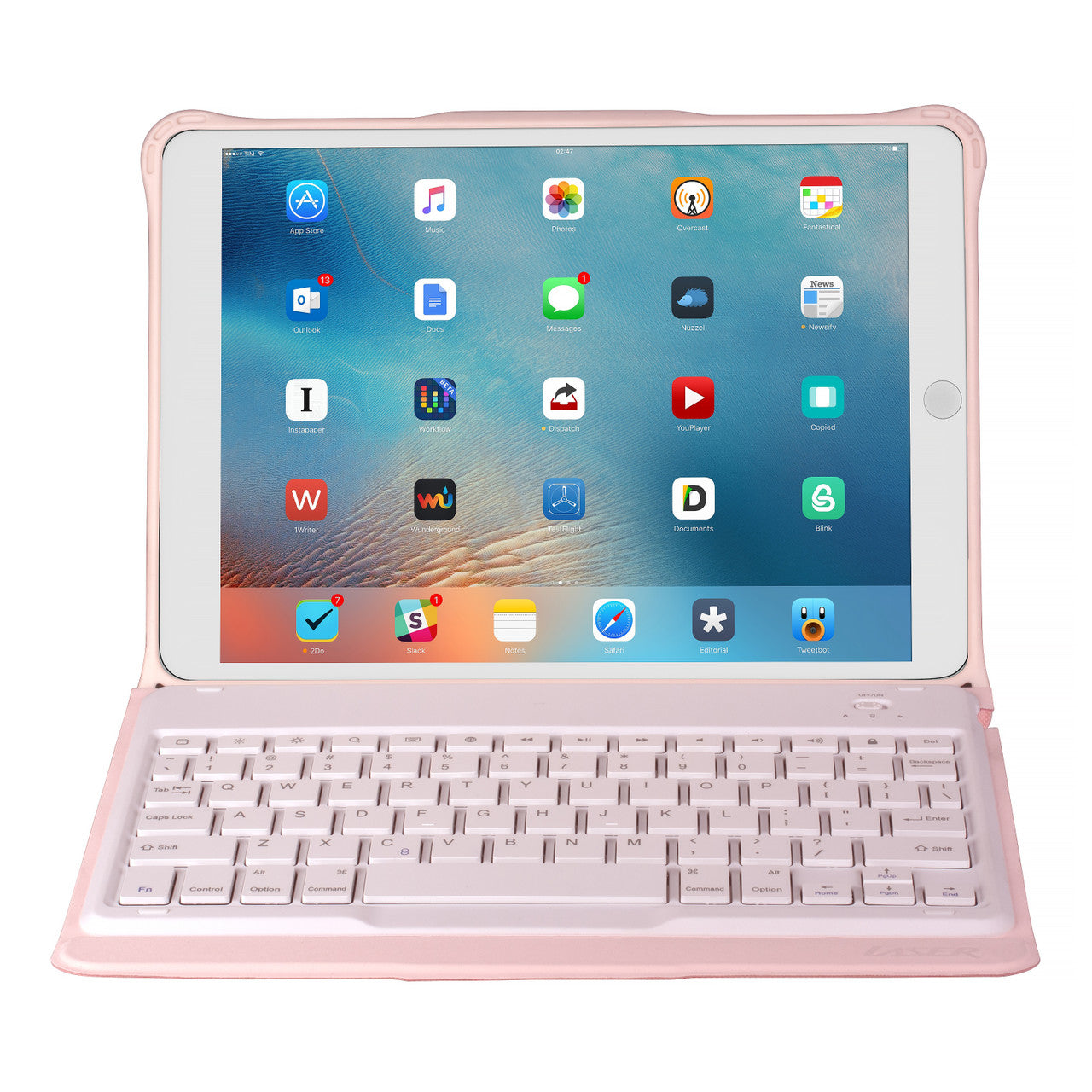Laser iPad 10.2-inch Wireless Keyboard Case Pink - Image 6