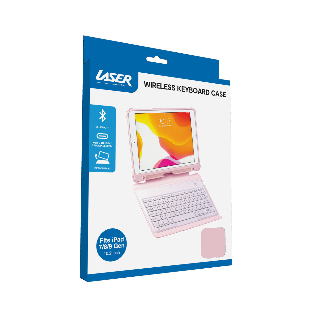 Laser iPad 10.2-inch Wireless Keyboard Case Pink - Image 7