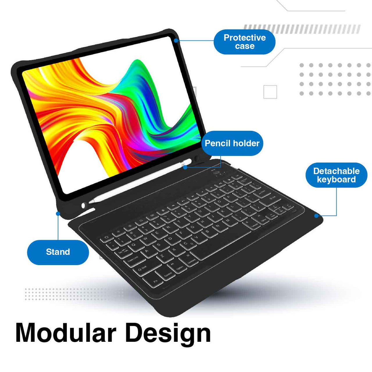 Laser iPad 10.9-inch Wireless Keyboard Case Black - Image 5