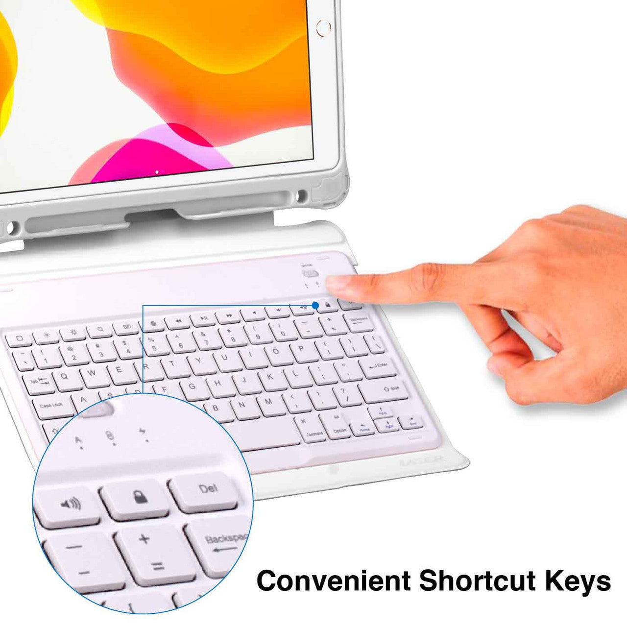 Laser iPad 10.9-inch Wireless Keyboard Case White - Image 7
