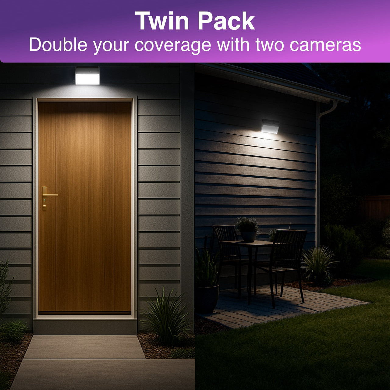 Laser Outdoor Wall Light Camera Twin Pack - Image 2