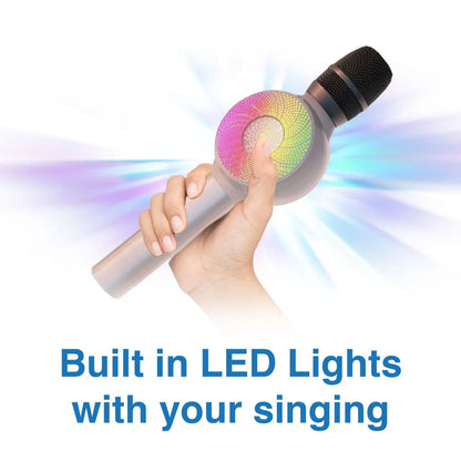 Laser LED Wireless Karaoke Microphone Rose Gold - Image 4