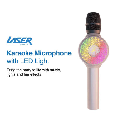 Laser LED Wireless Karaoke Microphone Rose Gold - Image 6