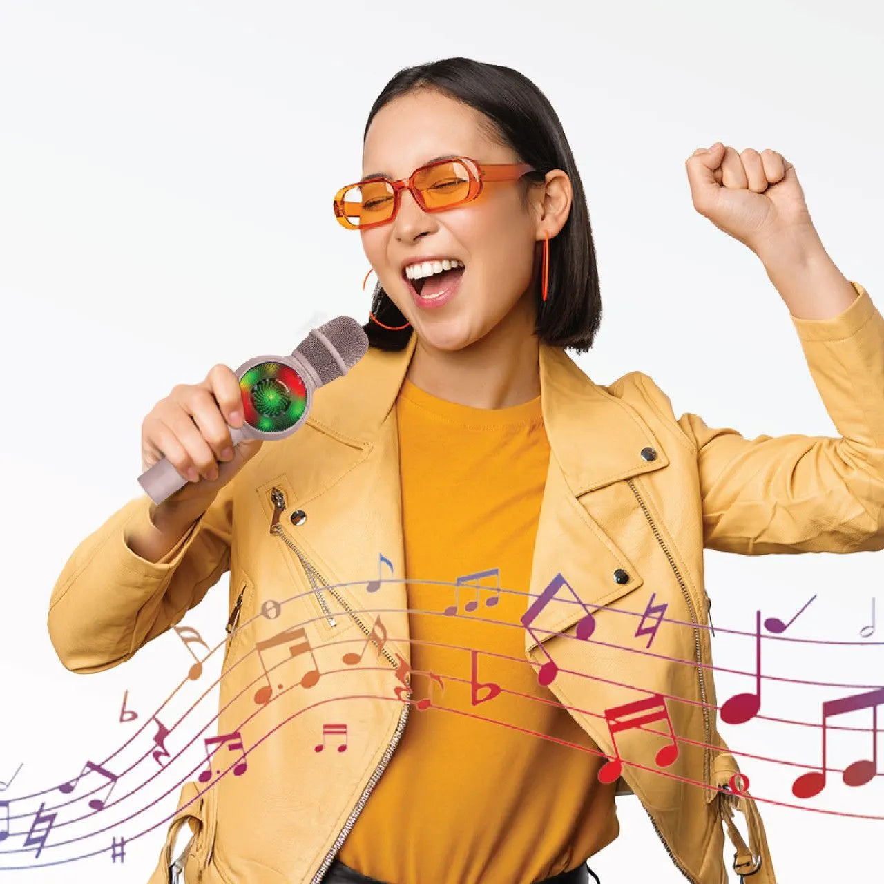 Laser LED Wireless Karaoke Microphone Rose Gold - Image 8