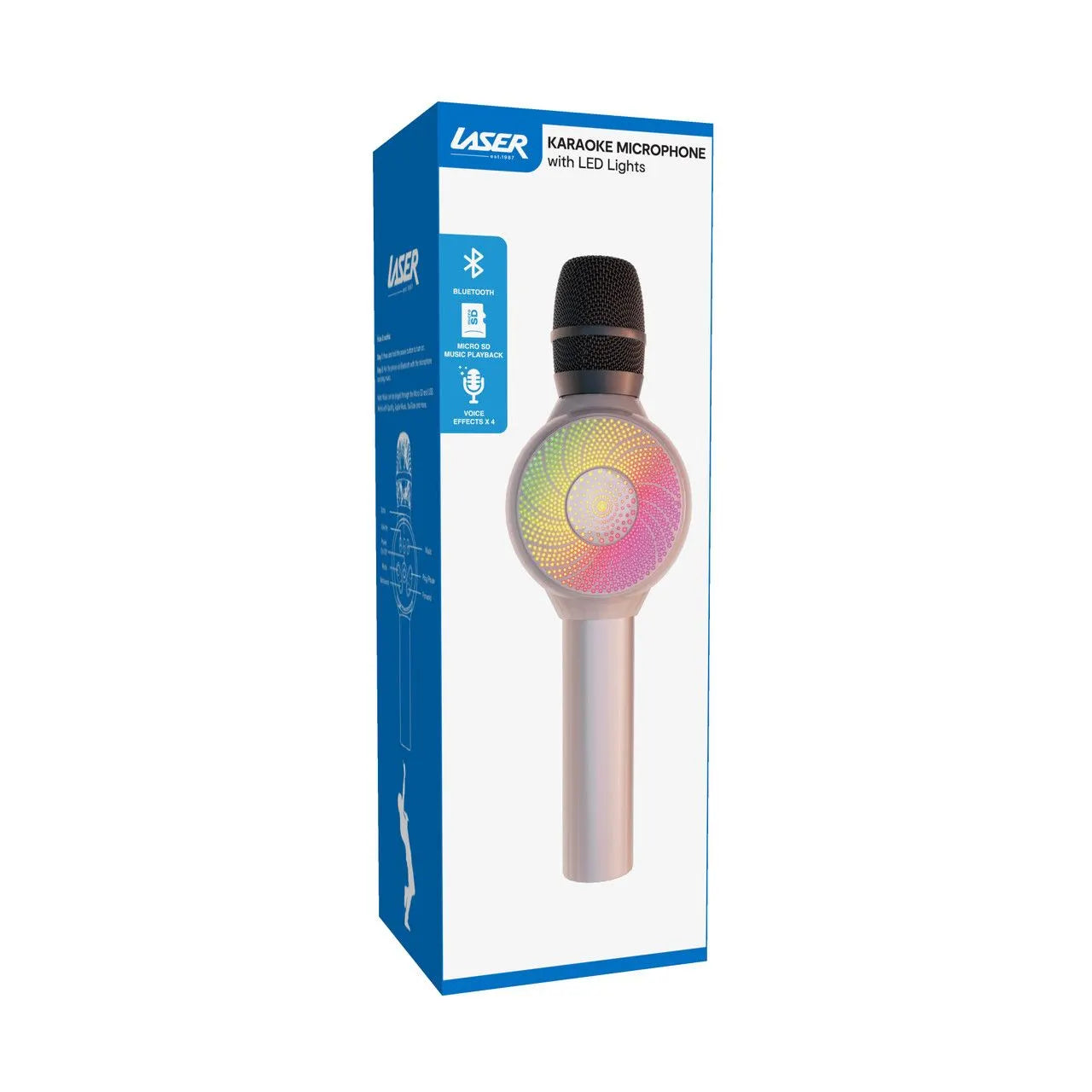 Laser LED Wireless Karaoke Microphone Rose Gold - Image 9