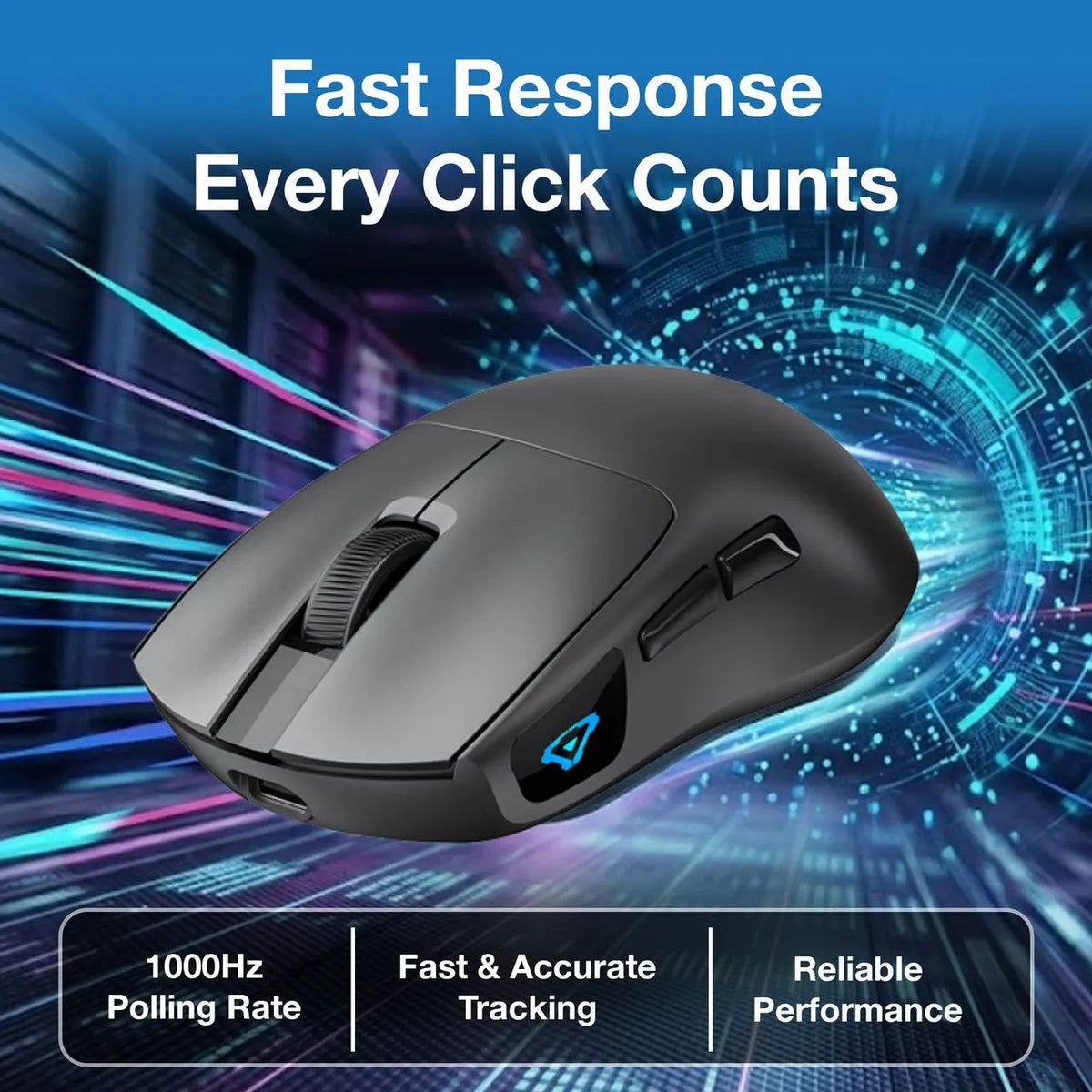 Wireless Gaming Mouse 7200 DPI - Black - Image 4