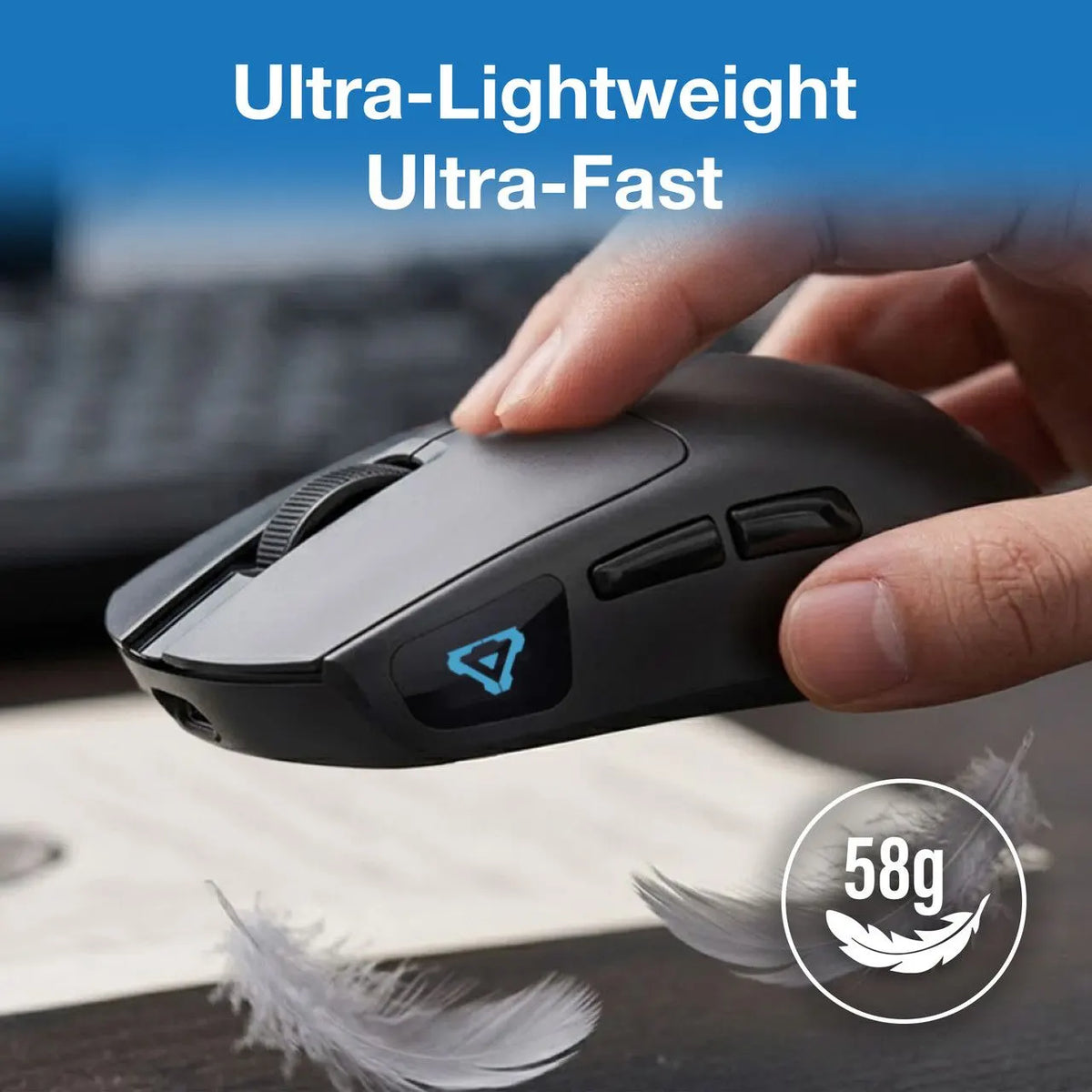 Wireless Gaming Mouse 7200 DPI - Black - Image 6
