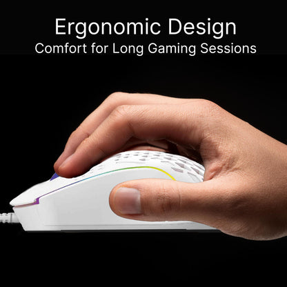 Laser RGB Lightweight Gaming Mouse White - Image 2