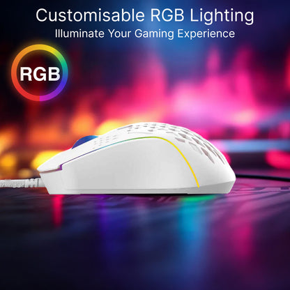 Laser RGB Lightweight Gaming Mouse White - Image 3