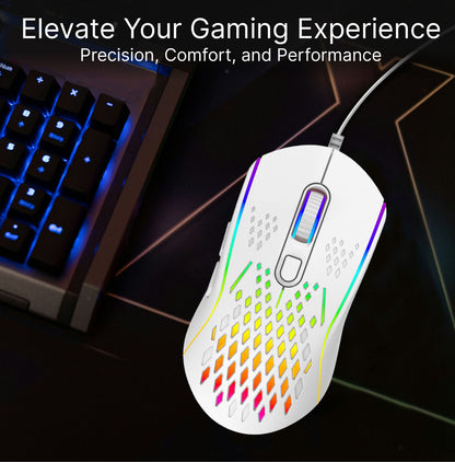 Laser RGB Lightweight Gaming Mouse White - Image 6