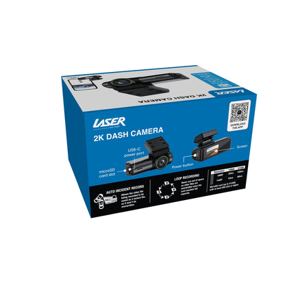 Laser 2K Dash Camera WiFi App Control Black - Image 6