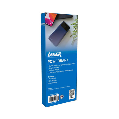 Laser 10000mAh Powerbank 18W PD with LED Navy - Image 9