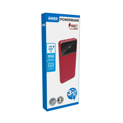 Laser 10000mAh Powerbank 18W PD with LED Indicator Red - Image 8