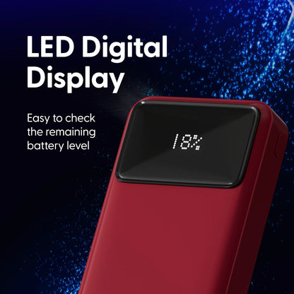 Laser 20000mAh Powerbank 18W PD with LED Red - Image 4