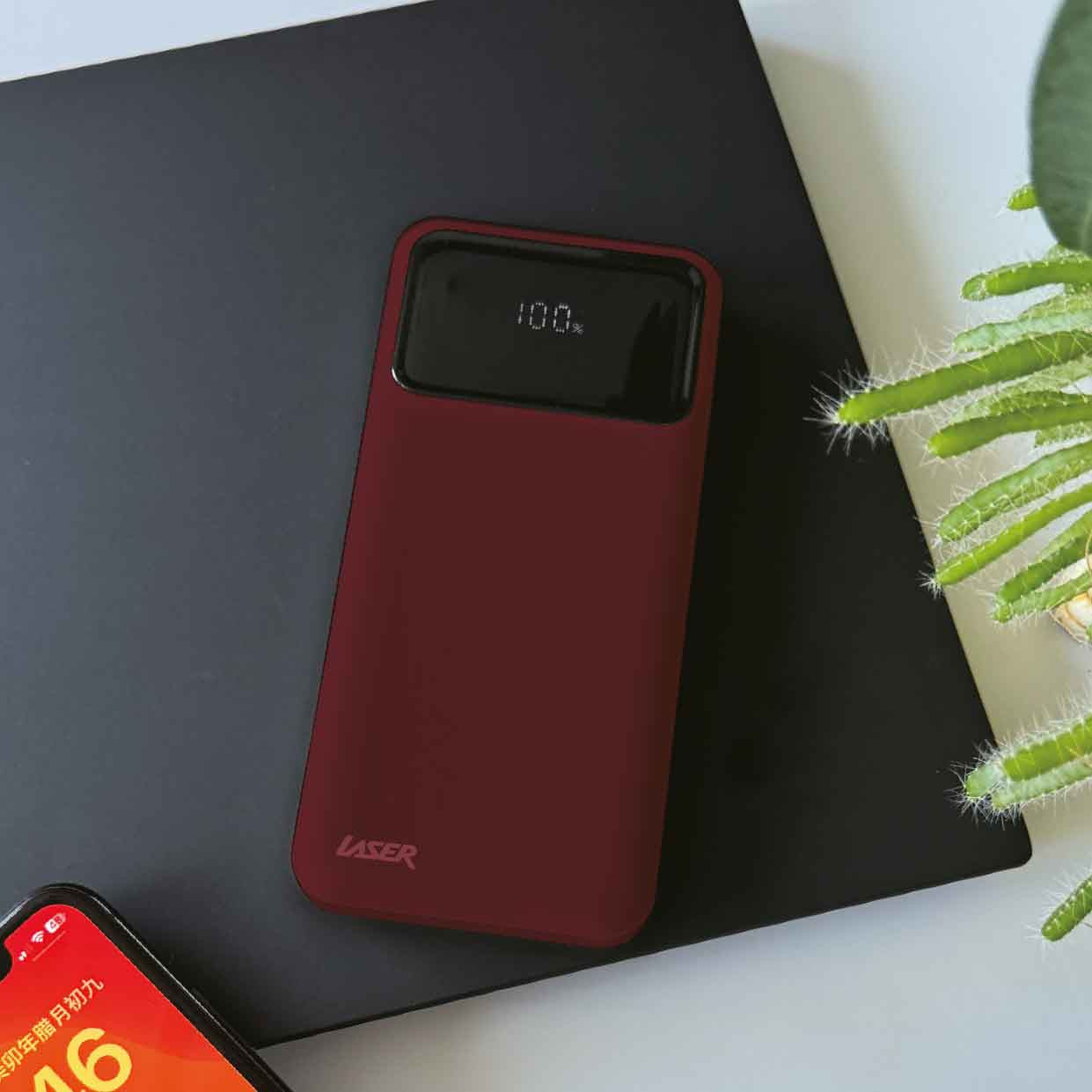 Laser 20000mAh Powerbank 18W PD with LED Red - Image 5