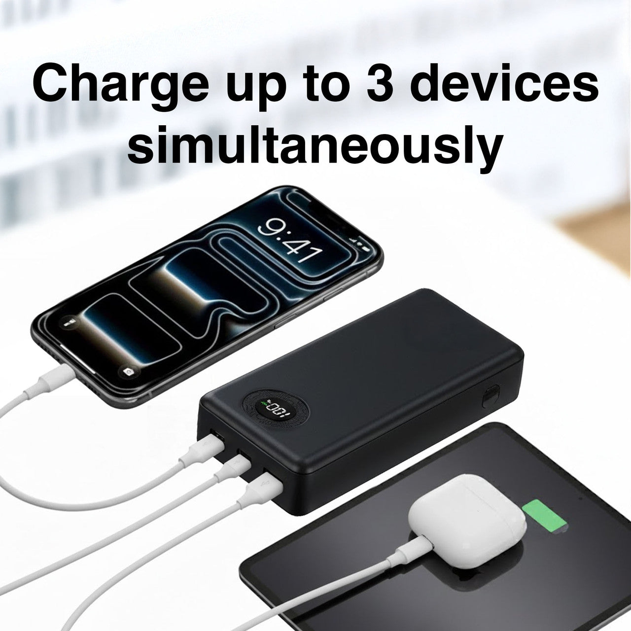 Laser 20000mAh Powerbank Battery Display Black - Image 5