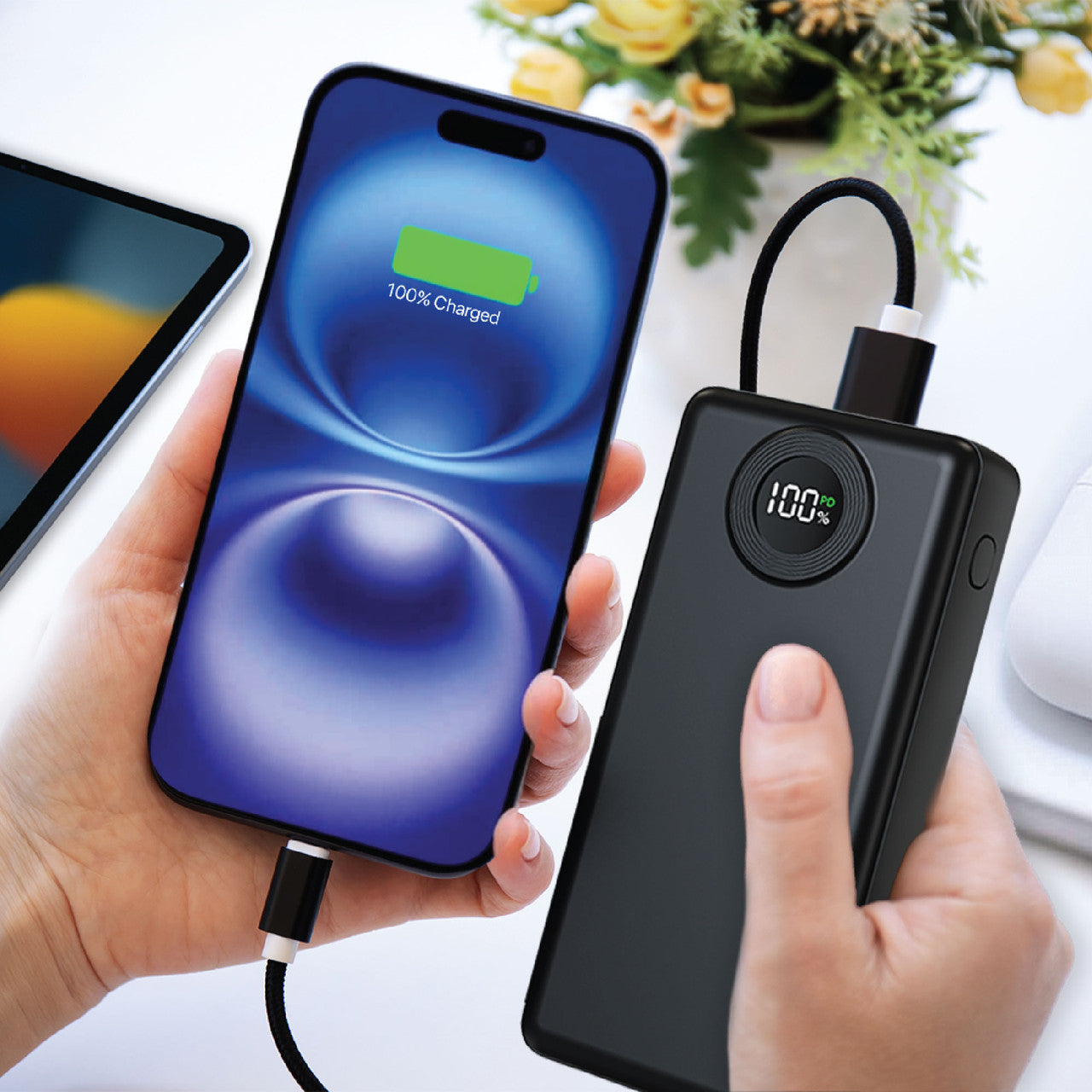 Laser 20000mAh Powerbank Battery Display Black - Image 8