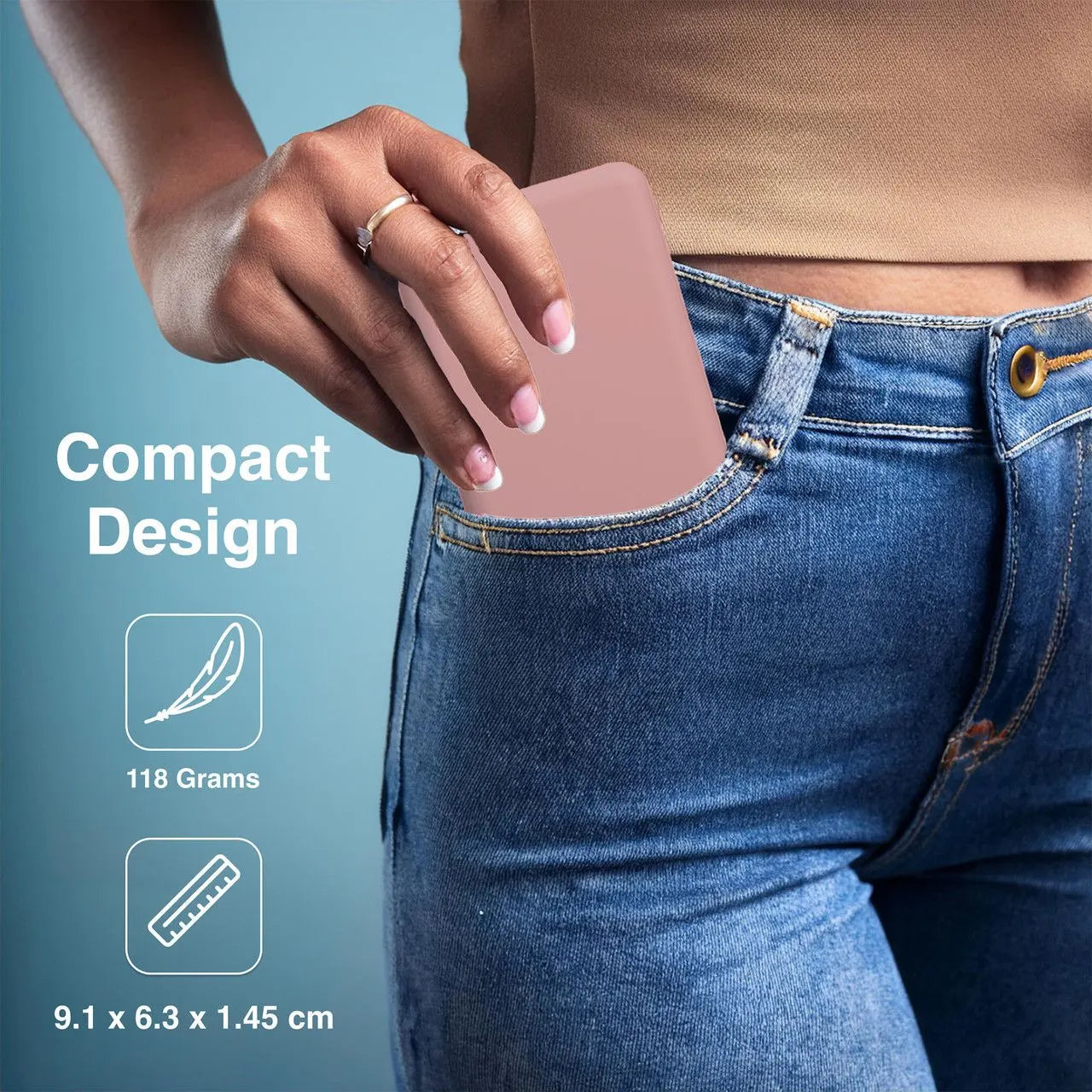 Laser 5000mAh Compact Portable Power Bank - Clay - Image 4
