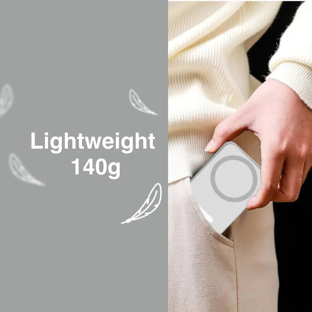Laser ChargeCore 5000mAh Selfie Powerbank - White - Image 6