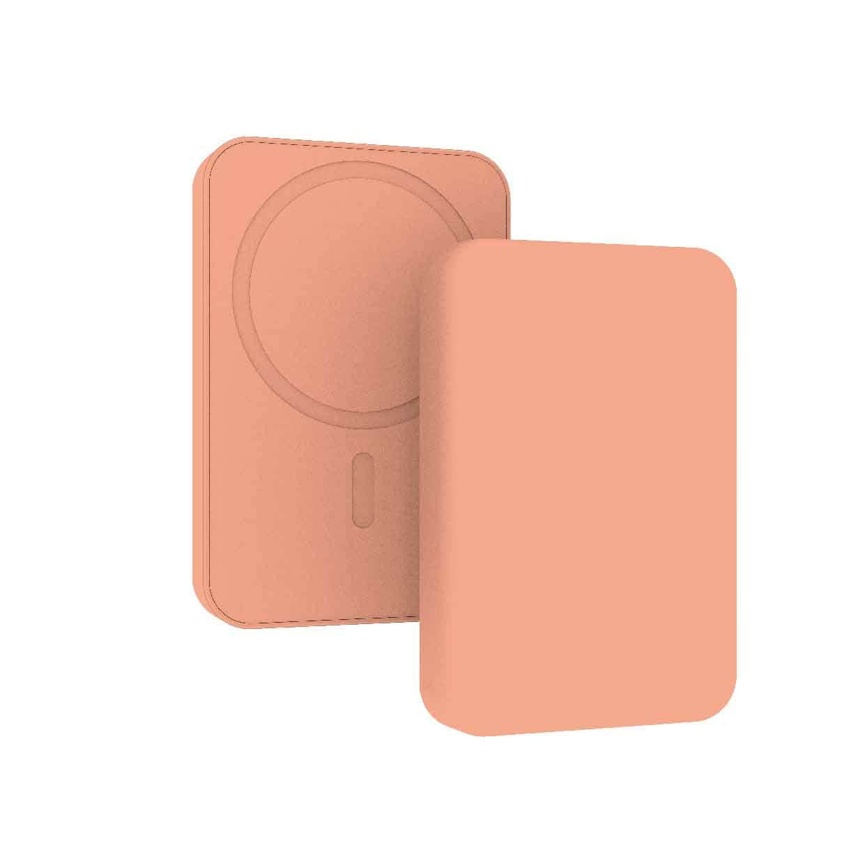 Laser 5000mAh Magnetic Wireless Power Bank Peach - Image 4