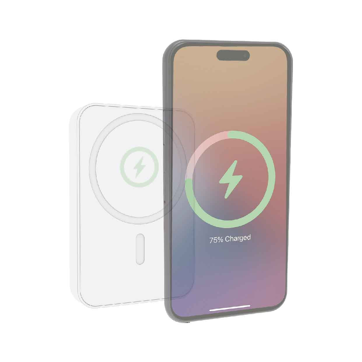 Laser 5000mAh Magnetic Wireless Power Bank White - Image 3