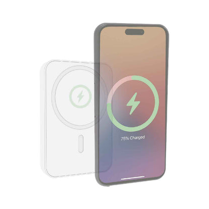 Laser 5000mAh Magnetic Wireless Power Bank White - Image 3