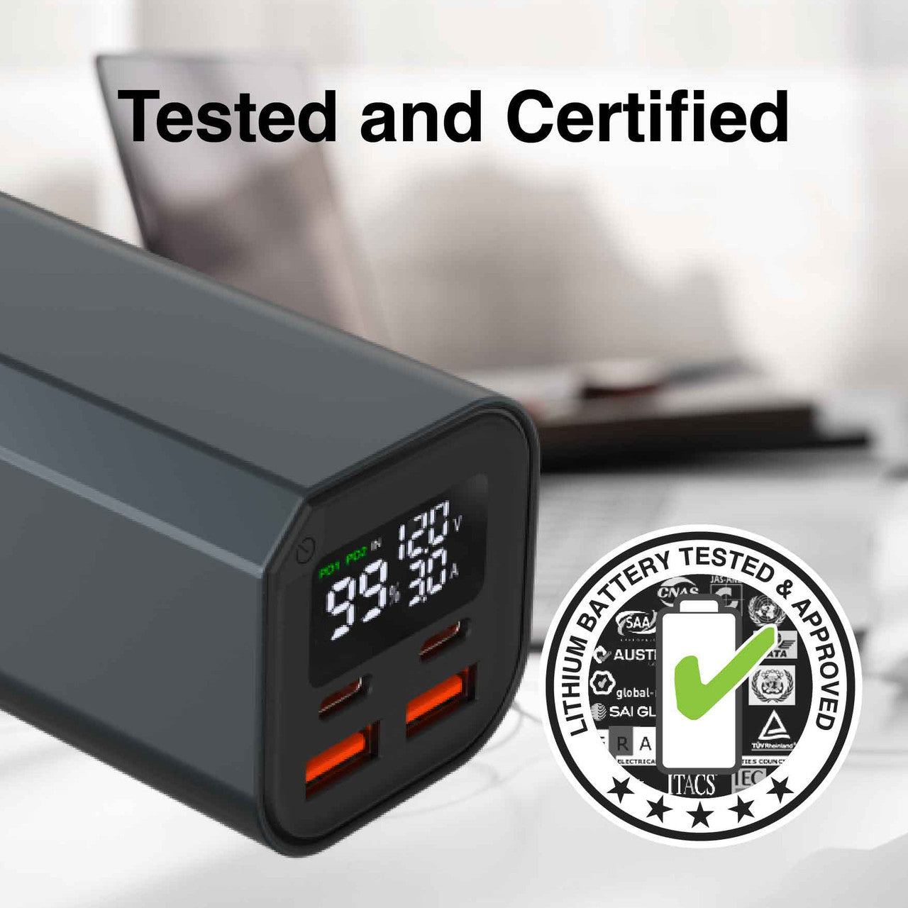 Laser 100W PD 20000mAh Laptop Power Bank Black - Image 5
