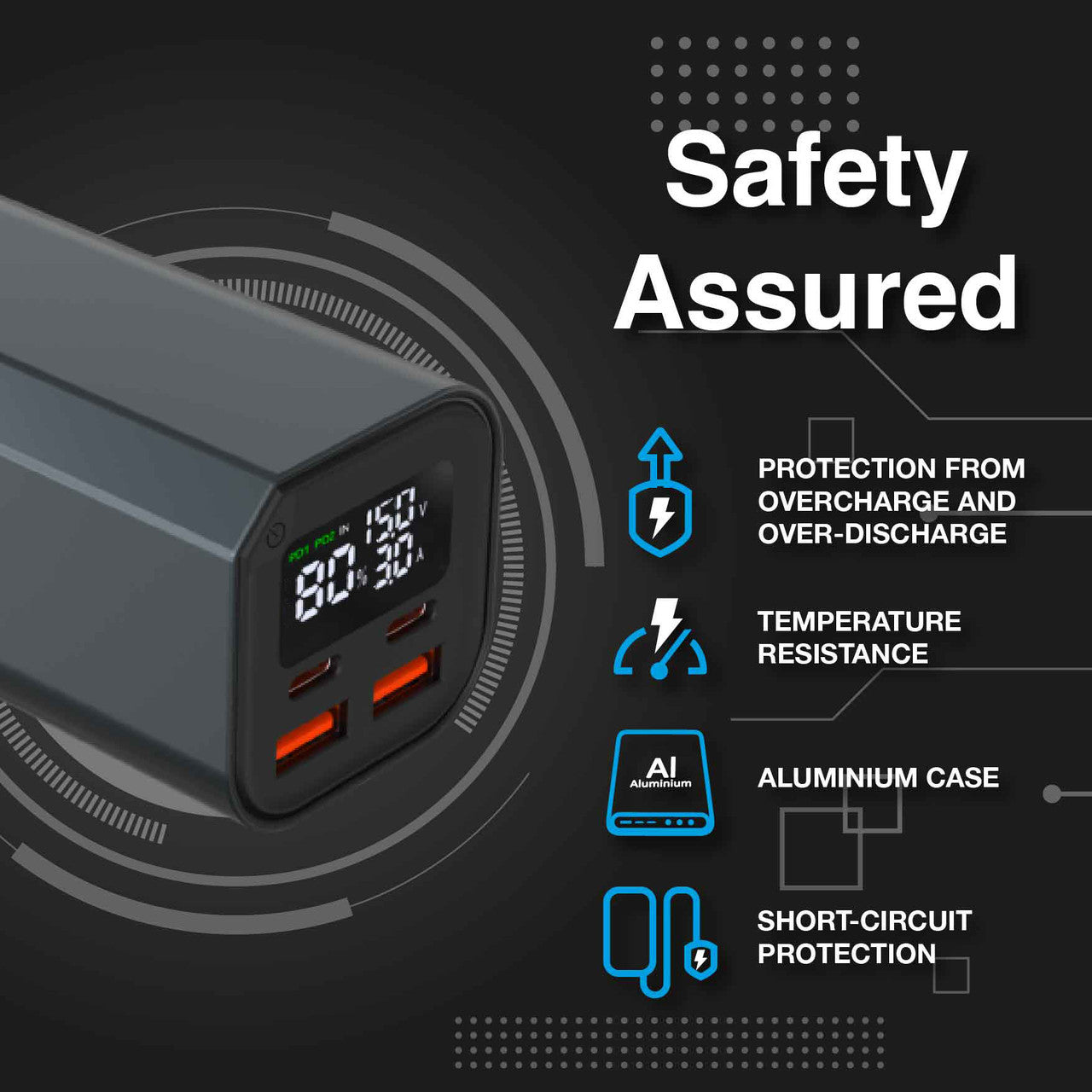 Laser 100W PD 20000mAh Laptop Power Bank Black - Image 8