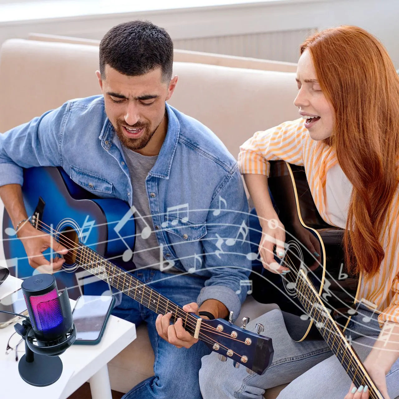 Laser RGB Streaming Microphone with Headphone Jack - Image 5