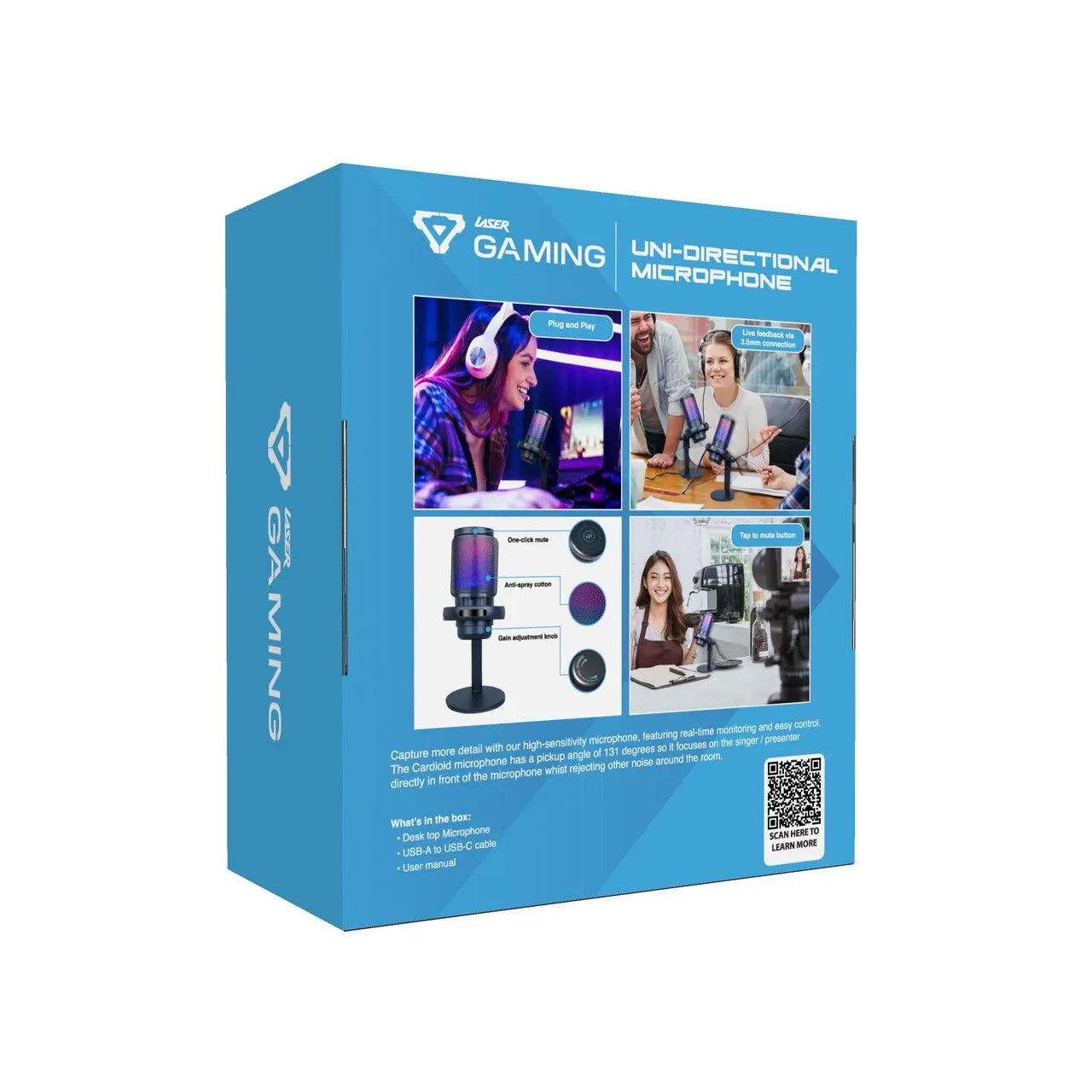 Laser RGB Streaming Microphone with Headphone Jack - Image 9